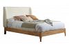 4ft6 Double Halfen White Soft Fabric Upholstered Wood Bed Frame 2